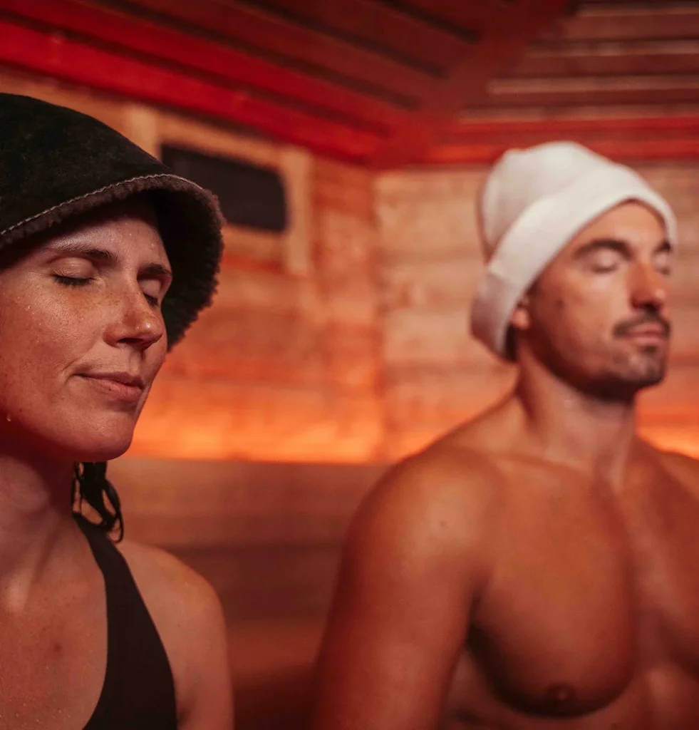 couple on sauna