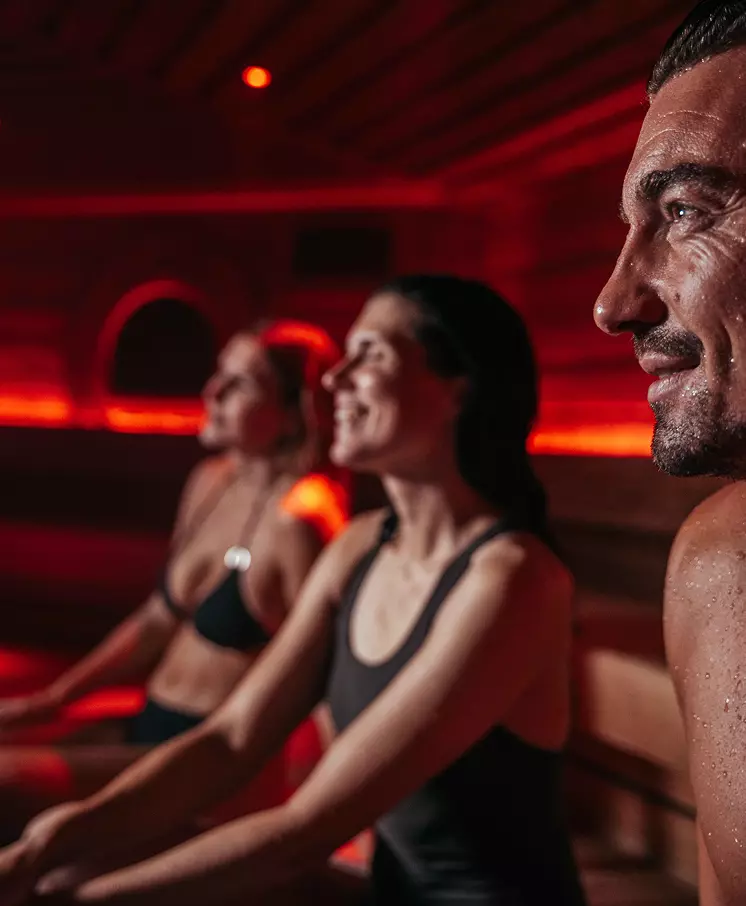 people enjoying sauna