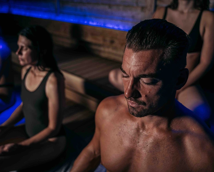 people enjoying sauna