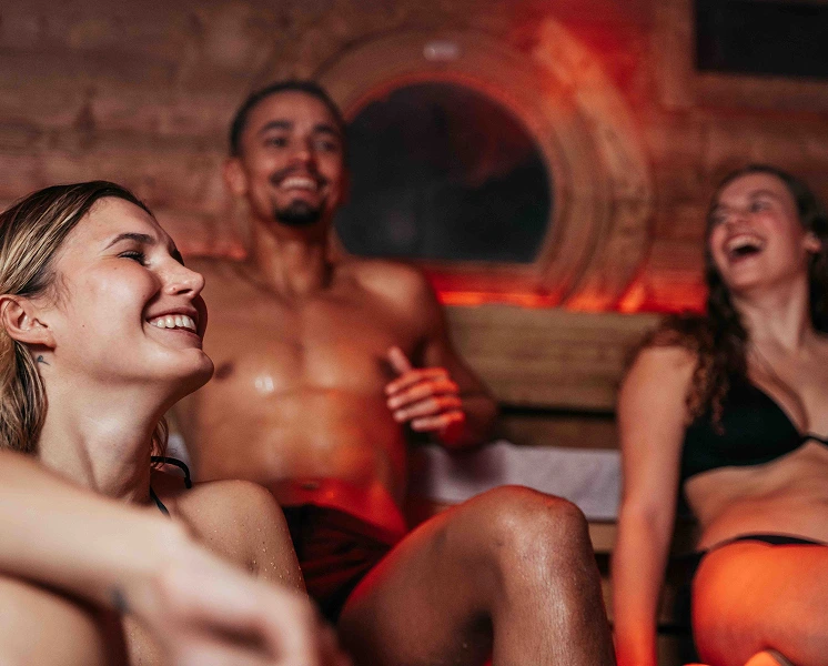 people enjoying sauna
