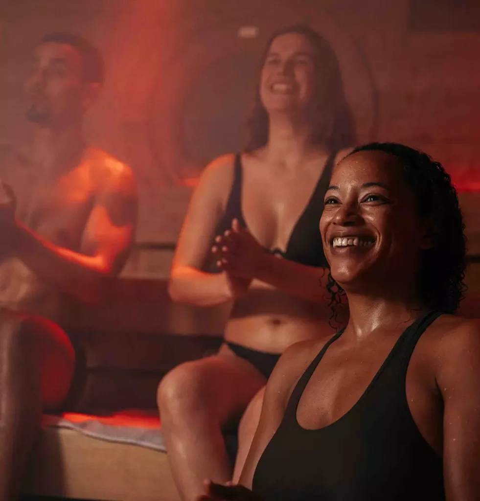 people enjoying sauna
